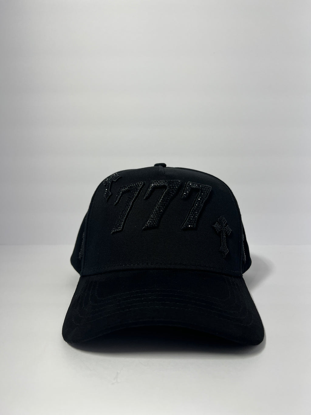 All black 777 with crosses and rhinestones